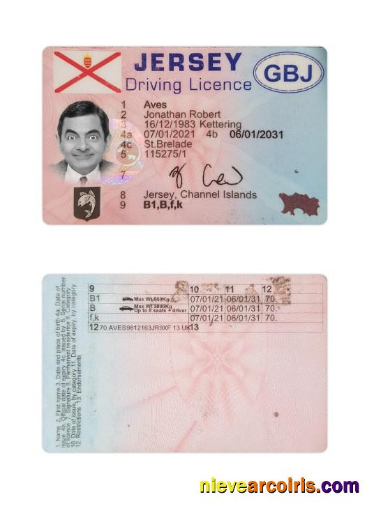 Jersey driving license